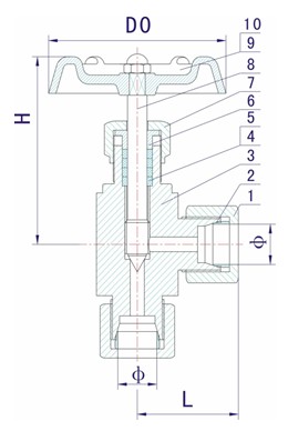 J94W針型閥結(jié)構(gòu)圖