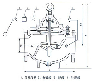 106X電動(dòng)浮球閥的結(jié)構(gòu)圖